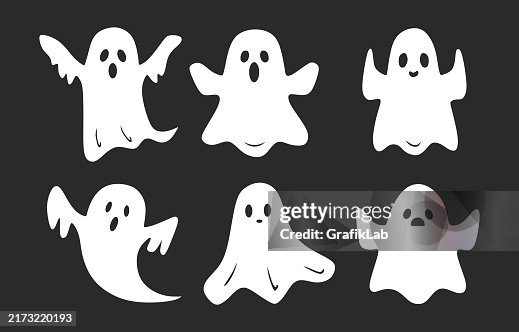 Flat halloween animated ghost collection Flat halloween animated ghost collection