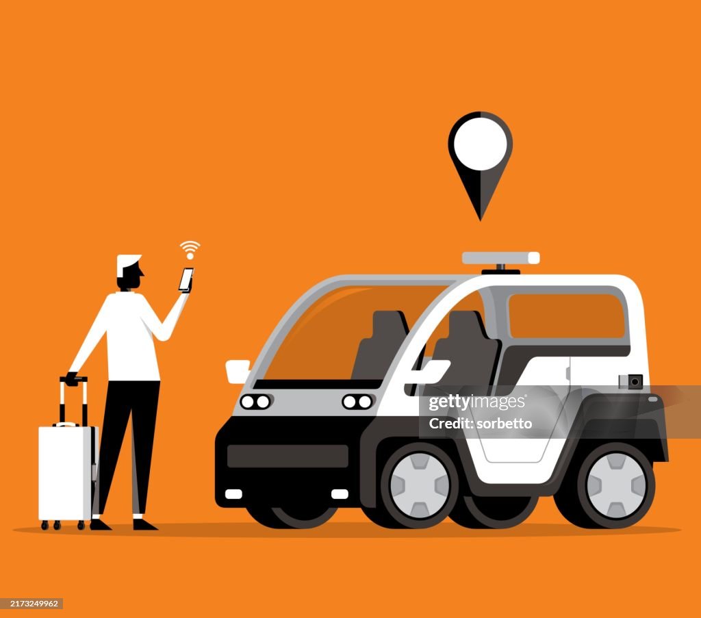 Geschäftsmann - Autovermietung mit mobiler App