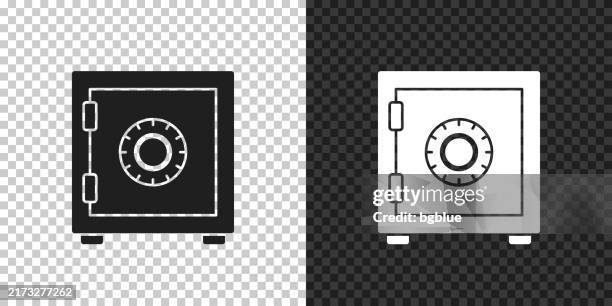 strongbox. icon for design on blank background - vault stock illustrations