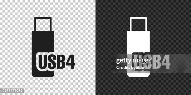 usb4 flash drive. icon for design on blank background - direct flash photography stock illustrations