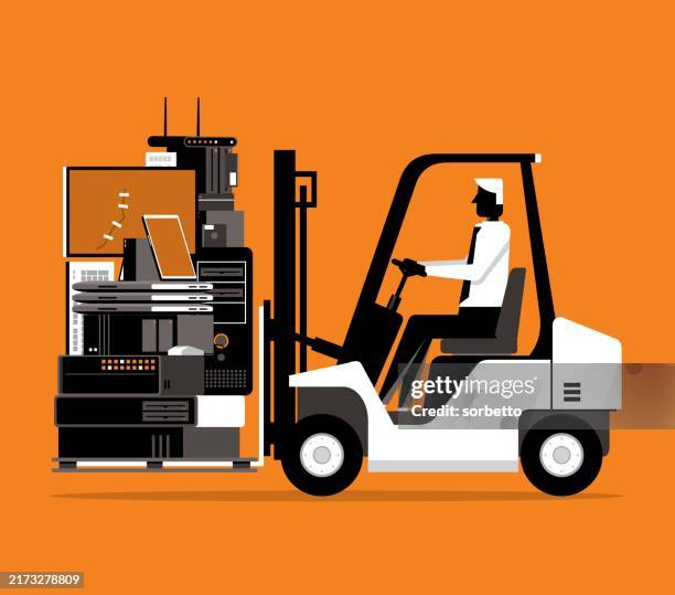 computer papierkorb - elektro fahrzeug stock-grafiken, -clipart, -cartoons und -symbole