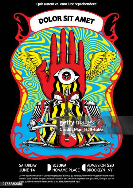 rock poster - flyer template stock illustrations