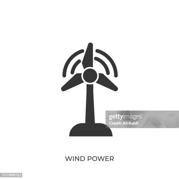 wind power glyph solid icon. solid icon that can be applied anywhere, simple, pixel perfect and modern style - electric car charging home stock illustrations