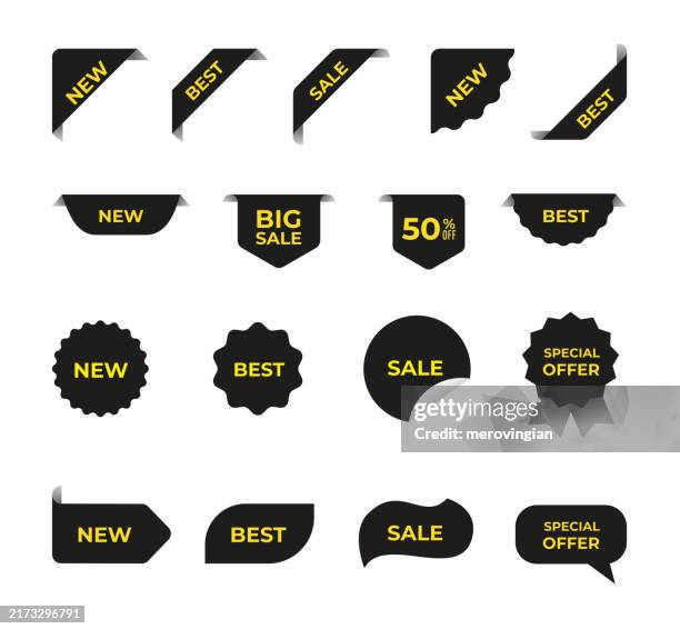 verkaufspreis-tag-produktabzeichen - ecke eines objekts stock-grafiken, -clipart, -cartoons und -symbole