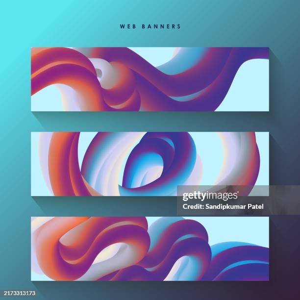 colorful web banners - virtual fair stock illustrations