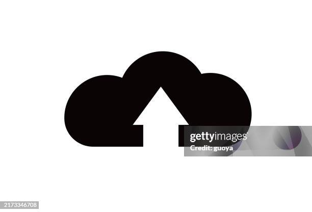 cloud upload icon. - cloud transparent stock illustrations