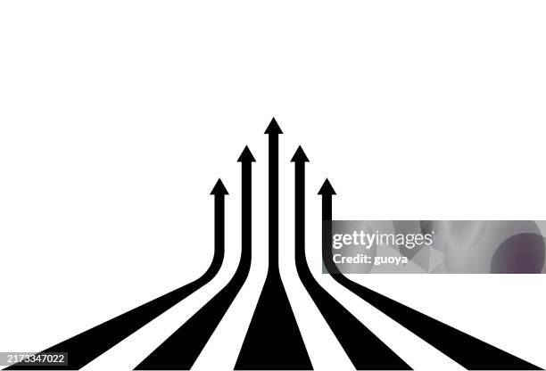 stockillustraties, clipart, cartoons en iconen met multicolor upward arrow illustration. - pijl omhoog