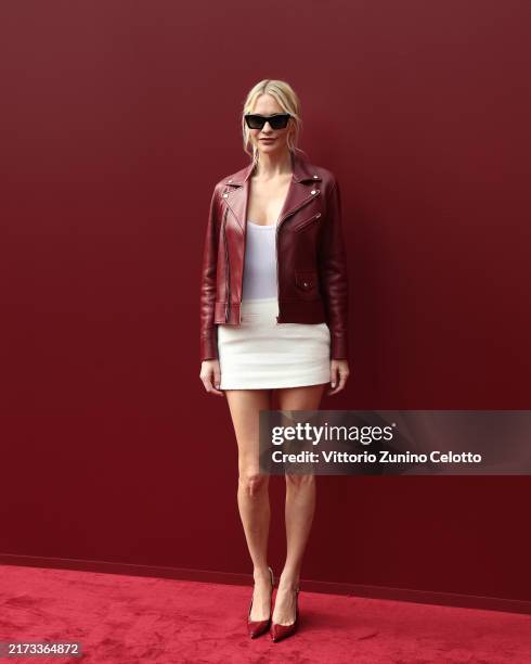Poppy Delevingne attends the Gucci Women's Spring Summer 2025 Fashion Show during the Milan Fashion Week Womenswear Spring/Summer 2025 at Triennale...