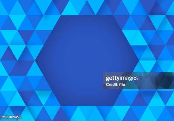 modern triangle abstract textured crystal blue shape frame - team sports collage stock illustrations