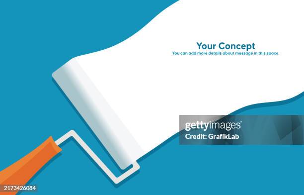 paint roller with blank space for text - paint roller vector stock illustrations