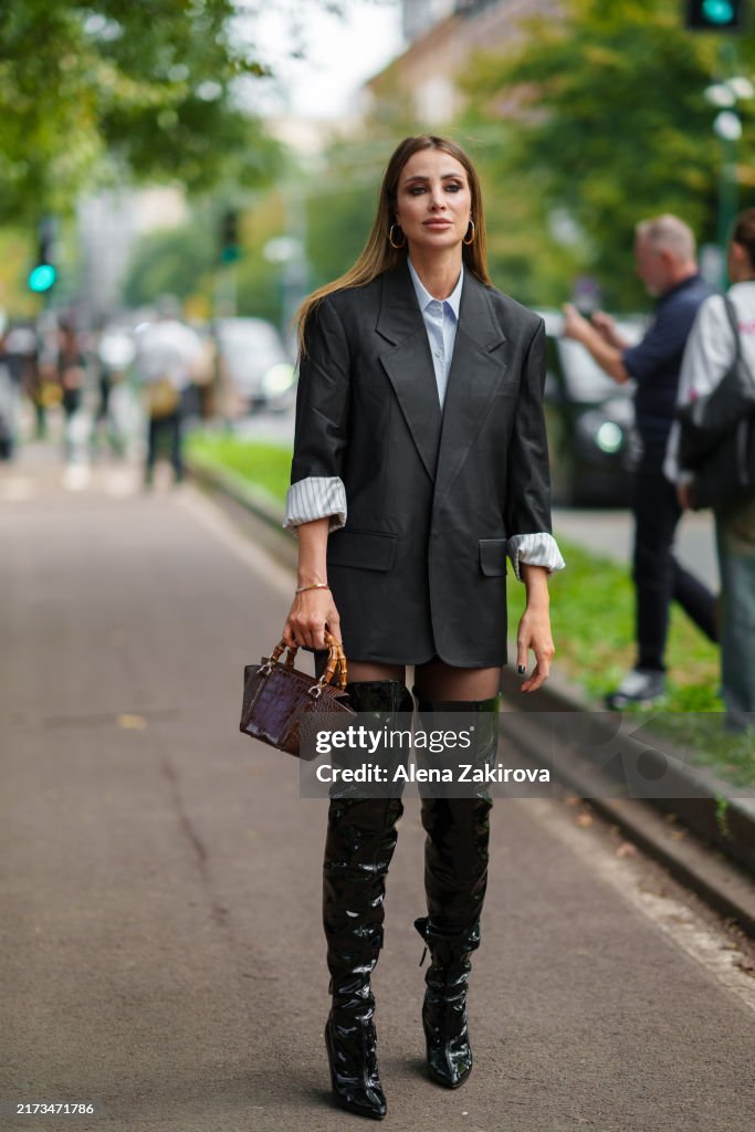 Street Style - Day 4 - Milan Fashion Week - Womenswear Spring/Summer 2025
