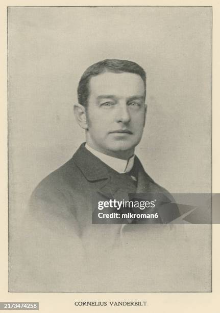 portrait of cornelius "corneil" vanderbilt ii (november 27, 1843 – september 12, 1899) an american socialite and a member of the prominent united states vanderbilt family - cornelius vanderbilt ii stock pictures, royalty-free photos & images
