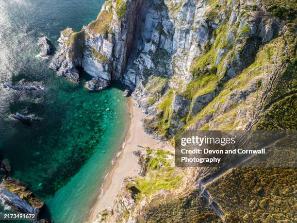 coastal serenity in south devon - south west coast path stock pictures, royalty-free photos & images