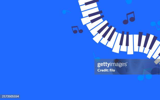 bildbanksillustrationer, clip art samt tecknat material och ikoner med piano keys and musical notes background - piano