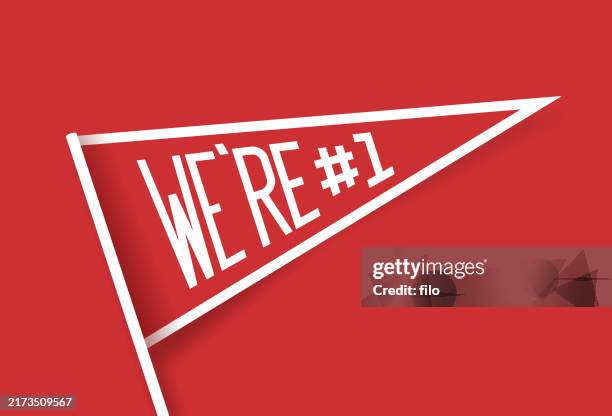 we're number one team sports cheering pennant flag - the ohio state university campus stock illustrations