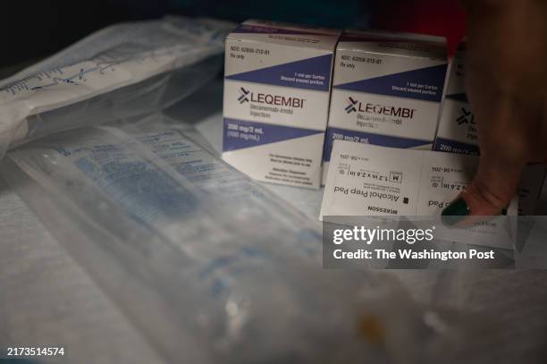 The newly FDA approved Alzheimer's treatment Leqembi is prepared at Abington Neurological Associates in Abington, PA., on Tuesday, November 7, 2023.