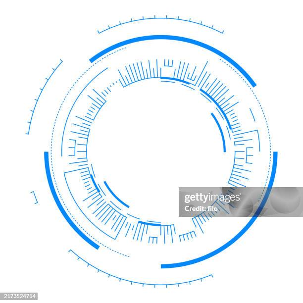 illustrazioni stock, clip art, cartoni animati e icone di tendenza di tecnologia focus ai zoom elemento di design sfondo cerchio cornice - biometrica