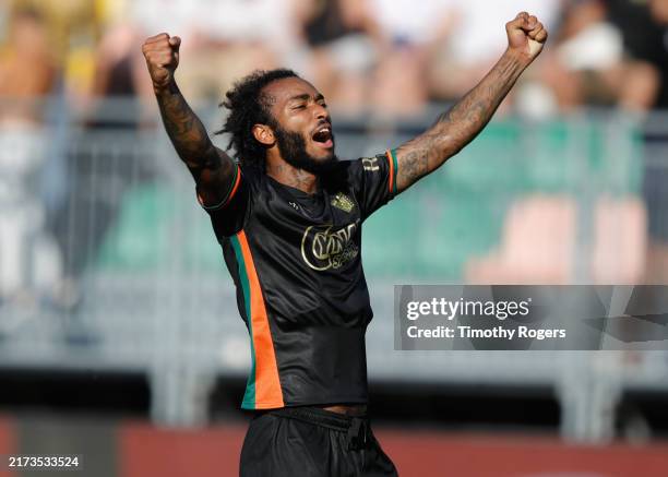 Gianluca Busio of Venezia celebrates scoring a goal during the Serie A match between Venezia and Genoa at Stadio Pier Luigi Penzo on September 21,...