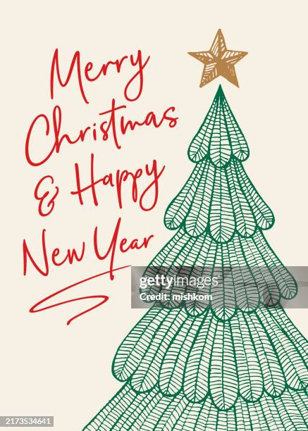 christmas holiday card - retro script stock illustrations