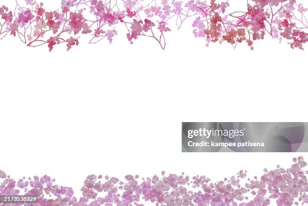 abstract watercolor floral border - flower border frame stock pictures, royalty-free photos & images