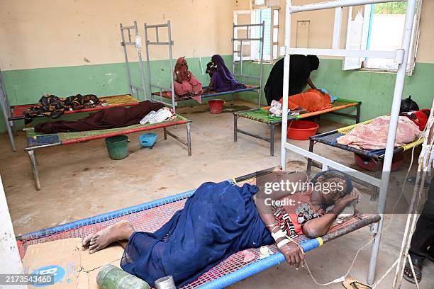 Cholera patients are treated at a clinic in Sudan's Red Sea State on September 25, 2024. The World Health Organization in August said Sudan had had...