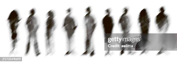 stockillustraties, clipart, cartoons en iconen met vector characters - silhouettes. unrecognizable portraits of women and men. group of people. - friendship man woman