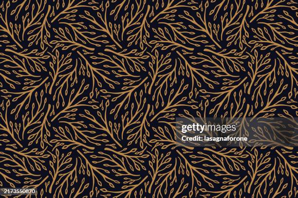 seamless floral vector pattern - branches intertwined stock illustrations