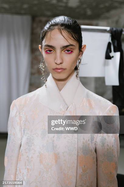 Backstage at Dries Van Noten RTW Spring 2025 as part of Paris Ready to Wear Fashion Week on September 25, 2024 in Paris, France.