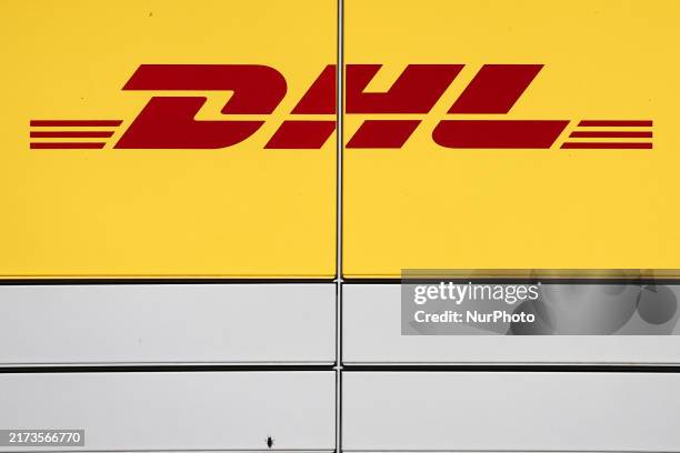 Logo is seen on the parcel locker in Krakow, Poland on September 25, 2024.