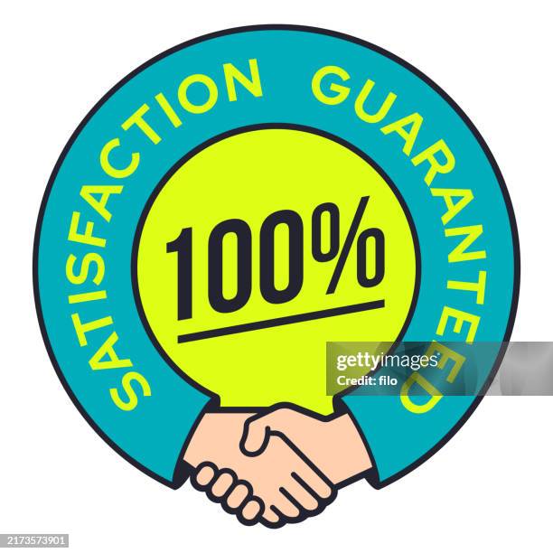 customer satisfaction guaranteed handshake design element symbol - reliability stock illustrations