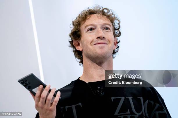 Mark Zuckerberg, chief executive officer of Meta Platforms Inc., during the Meta Connect event in Menlo Park, California, US, on Wednesday, Sept. 25,...