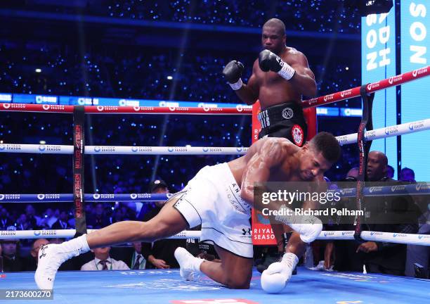 Daniel Dubois knocks out Anthony Joshua during the IBF World Heavyweight Title fight between Daniel Dubois and Anthony Joshua, on the Riyadh Season -...