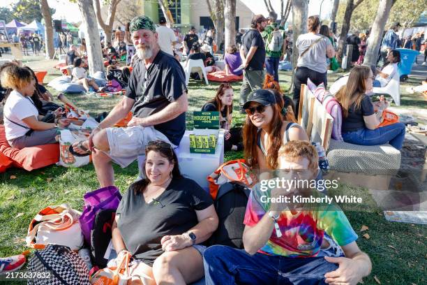 Attendees as OCB Rolling Papers sets a world record for the most joints lit at one time at Hall of Flowers on September 21, 2024 in Santa Rosa,...