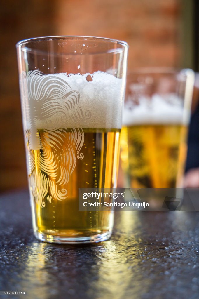 Glasses with beer