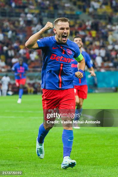 Fcsb Rfs Darius Olaru of FCSB celebrates after scoring a goal during the UEFA ...