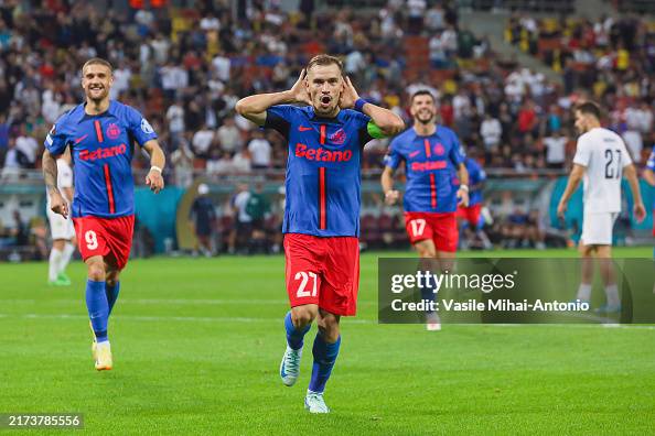 Fcsb Rfs Darius Olaru of FCSB celebrates the goal scored during the UEFA... News ...