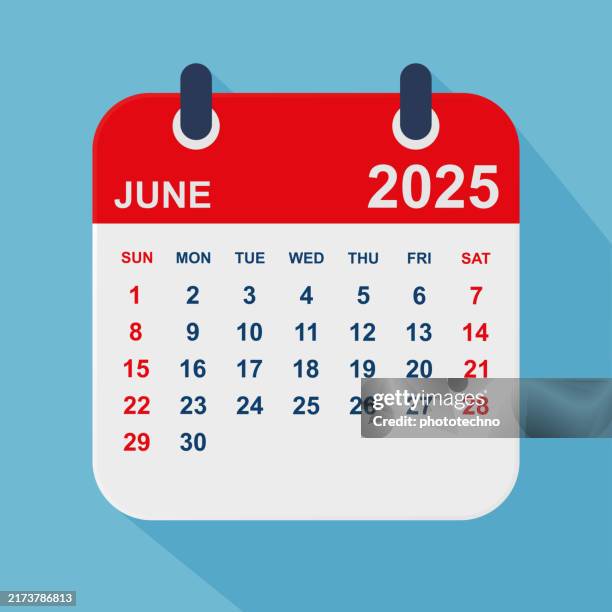 june 2025 calendar. calendar planner design template. week starts on sunday. business vector illustration. - june stock illustrations