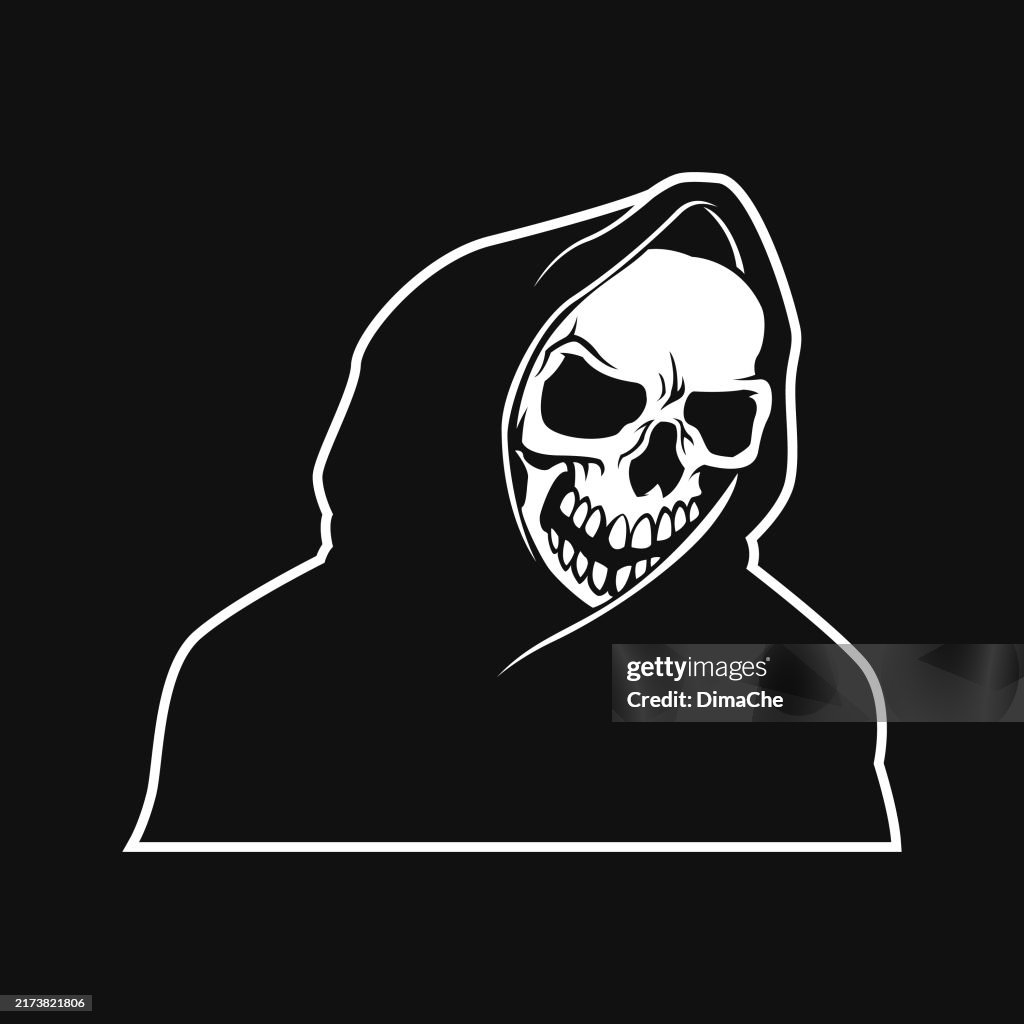 Dead Man Grim Reaper Death Character Mascot In A Robe High-Res Vector ...
