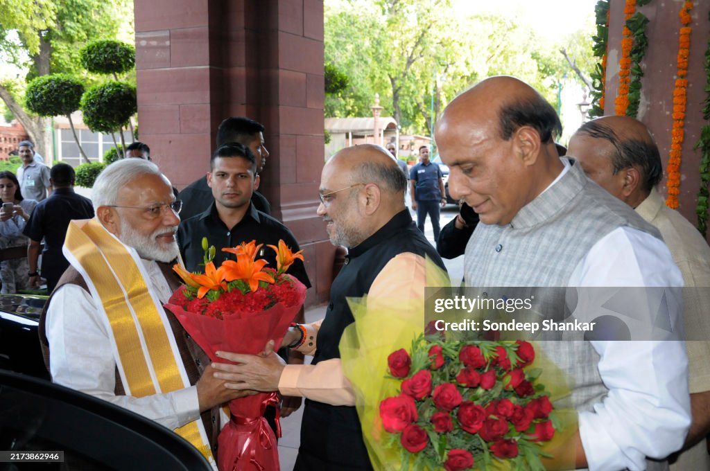 PM Designate Narendra Modi Arrives at Parliament