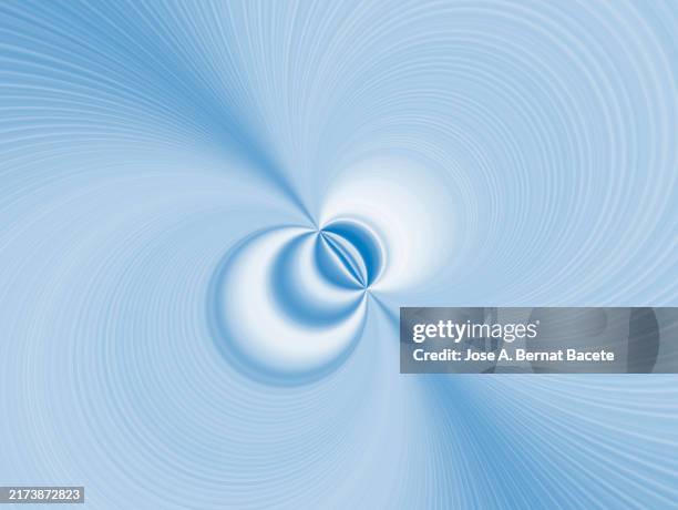 abstract background with moving circular shapes with a swirl effect in soft gradient blue tone. - onde sinusoïdale photos et images de collection