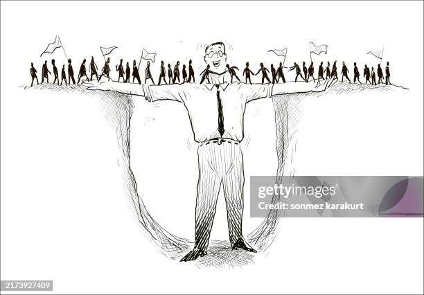 unifying politics black white - confirmation cartoon stock illustrations
