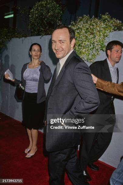 American actor Kevin Spacey attending the premiere of his film 'The Big Kahuna' at the Harmony Gold Theatre in Hollywood, Los Angeles, California,...