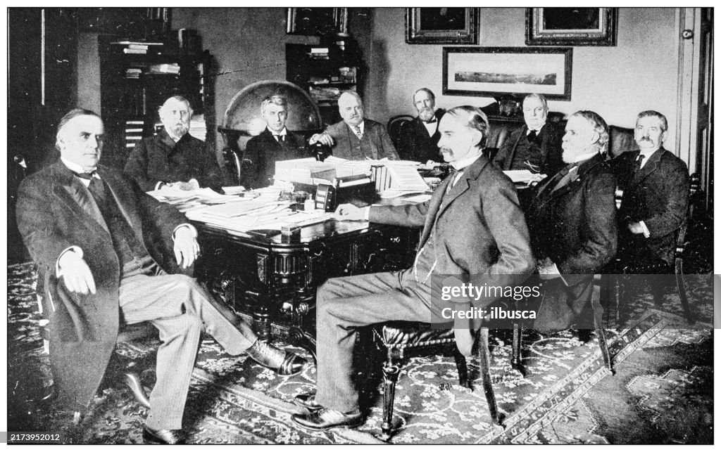 Antique image: Government in war time, President McKinley and his cabinet