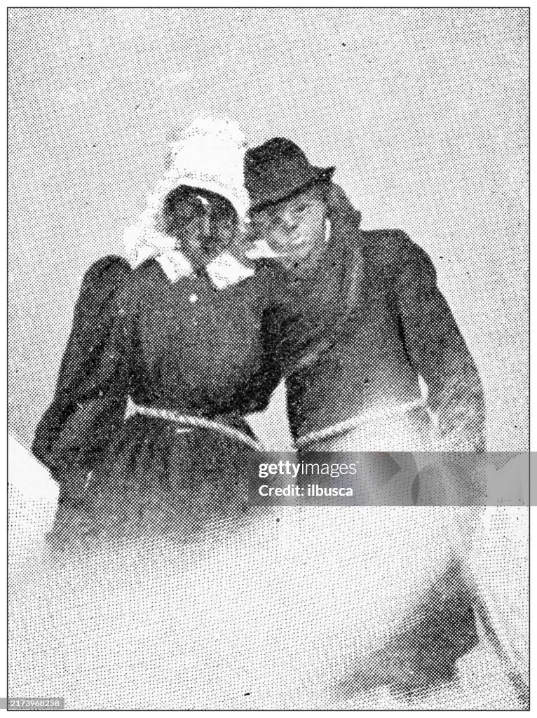 Antique image: Mountain climbing on Mount Hood
