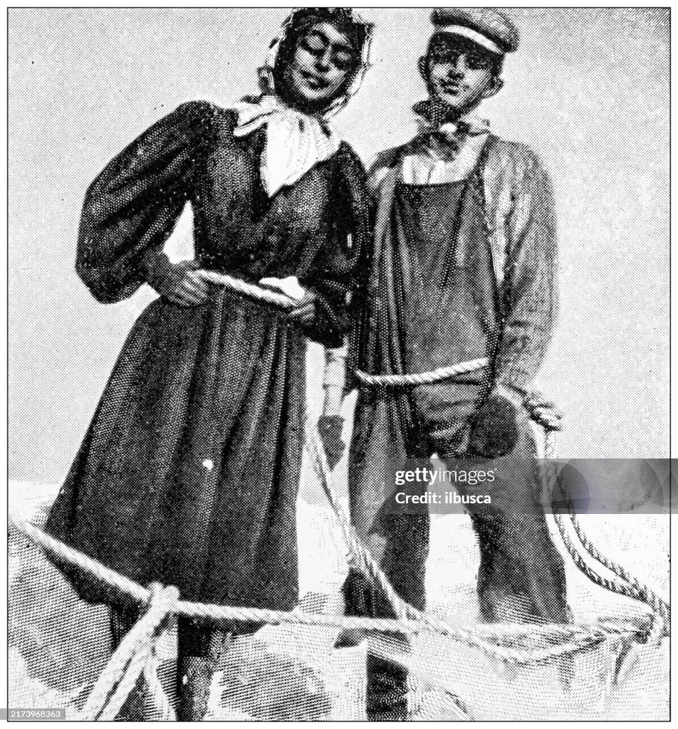 Antique image: Mountain climbing on Mount Hood
