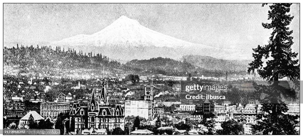 Antique image: Mount Hood