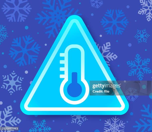 bildbanksillustrationer, clip art samt tecknat material och ikoner med cold freezing temperatures thermometer symbol - frys