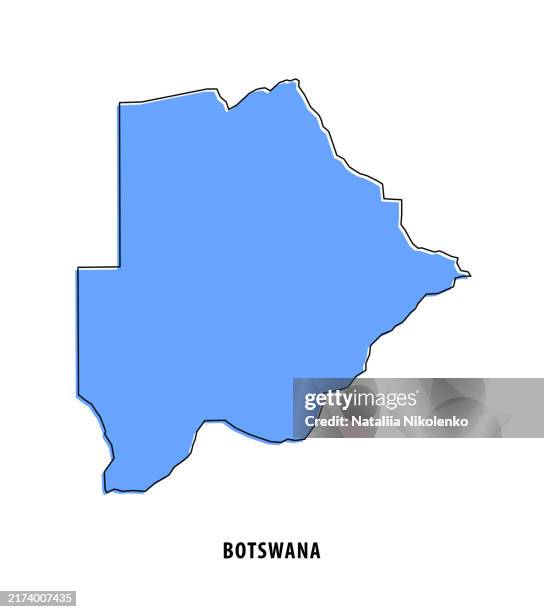 botswana - blue sketch map. stylized simple outline map, icon. - boundary marker stock illustrations
