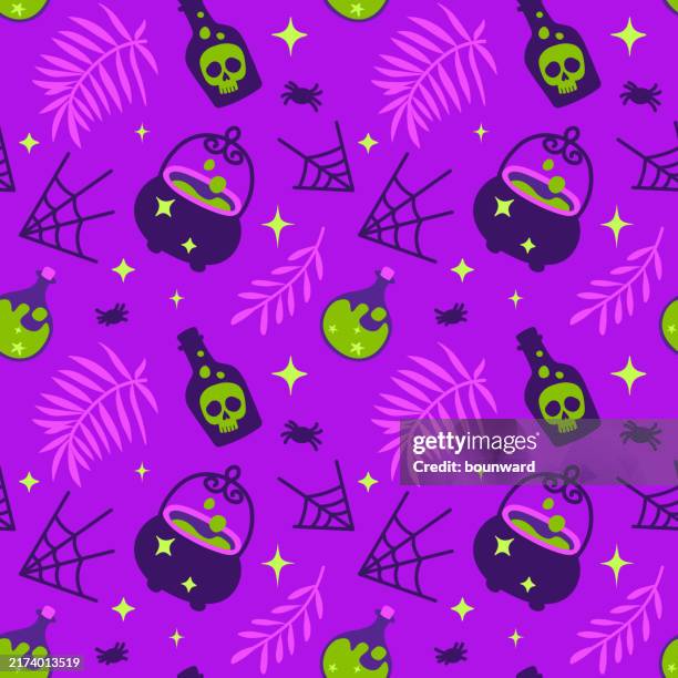 halloween seamless pattern background - crows pattern stock illustrations