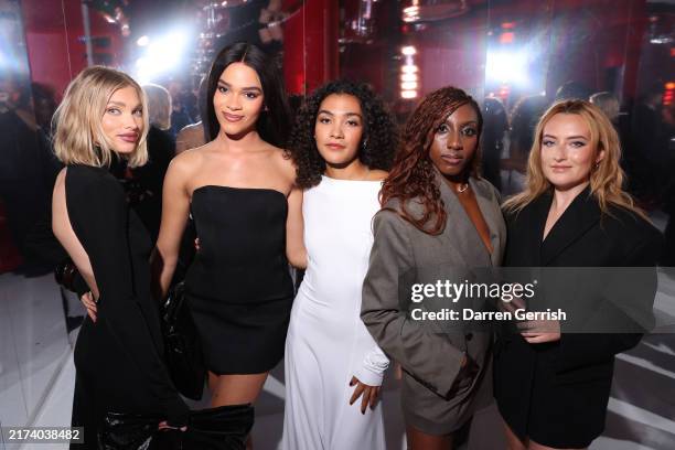 Elsa Hosk, Yasmin Finney, Olivia Dean, Ziwe and Amelia Dimoldenberg attend the H&M Studio AW24 Paris launch event on September 23, 2024 in Paris,...